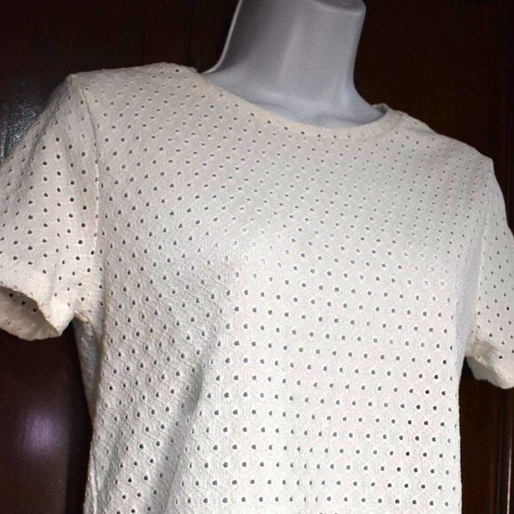 Zara White Short Sleeve Blouse Size Medium Minimalist Chic Summer Top - Picture 7 of 14